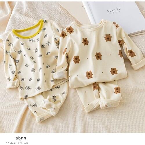 Spring Autumn Infant Baby Boys Girls Long Sleeve Cartoon Printing Tops + Pants Suit 2pcs Clothing Leisure Wear Kids Clothes Sets