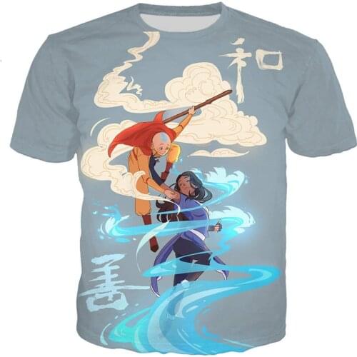 Summer 4-13Y Teen Children Casual T-Shirt Avatar The Last Airbender Anime 3D Printed Boys Girl Tshirt Kids Baby Birthday Clothes