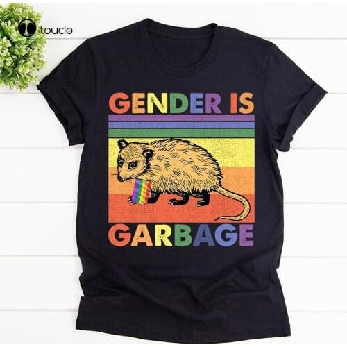 Lgbt Pride Gender Is Garbage Black Cotton T Shirt For Men And Women S-3Xl Tee Shirt