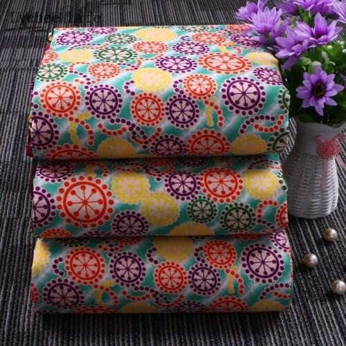 Lychee Life 1Yard African Polyester Wax Prints Fabric Ankara Real Wax Ferris Wheel Sewing Fabric For Women Party Dress Crafts