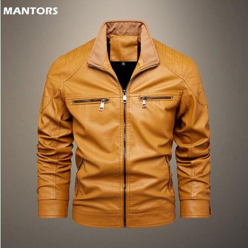 2021 Mens Leather Jacket Bomber Coat Slim Motorcycle PU Leather Jacket Fleece Warm Windproof Outwear Jacket Male Clothes 6XL