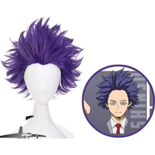 Anime My Hero Academia Shinsou Hitoshi Shinso Short Wig Cosplay Costume Boku no Hero Academia Heat Resistant Hair Men Wig