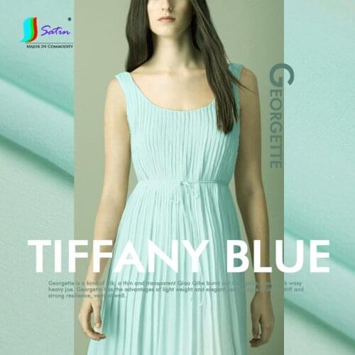 New Rural Style Emerald Green Imitation Silk Georgette Fabric Dress Cool Breathable Long Skirt Clothing Shirt Fabric A0313F