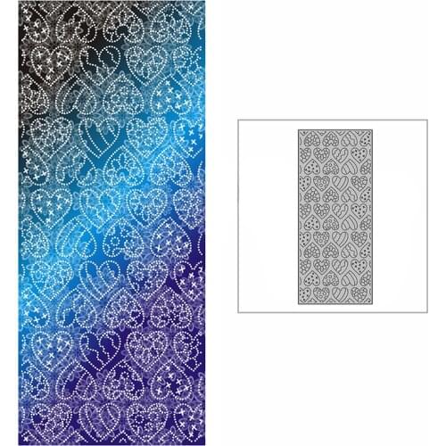 New Slim Dotted Broken Hearts Background Plate 2021 Metal Cutting Dies for DIY Scrapbooking and Card Making Embossing Craft
