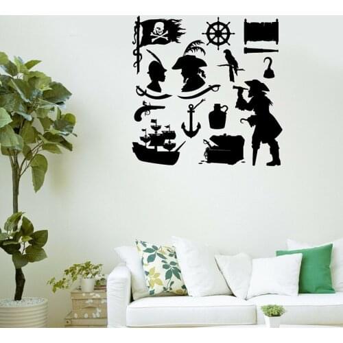 Pirate Ship Wall Decal Treasure Kids Boys Bedroom Nursery Interior Decor Art Vinyl Window Sticker Kid Shower Gifts Creative M932