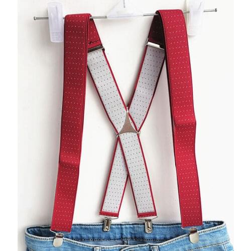 New Jujube Red Color Dot Suspender Adult Men Women Suspenders Adjustable Elastic Custom Size Stay Pant Match Shirt Brace BD059