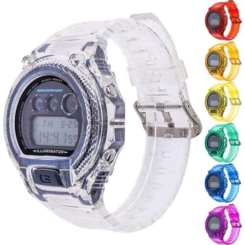 TPU Resin Case Watchband for Casio G-Shock DW-6900 Refit Replacement Transparent Watch Strap Band Bracelet Accessories dw 6900