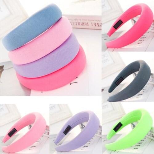 Multi Colors Padded Headbands for Women Thick Velvet Headband Vintage Wide Elastic Hair Hoops Fashion Accessories for Christmas