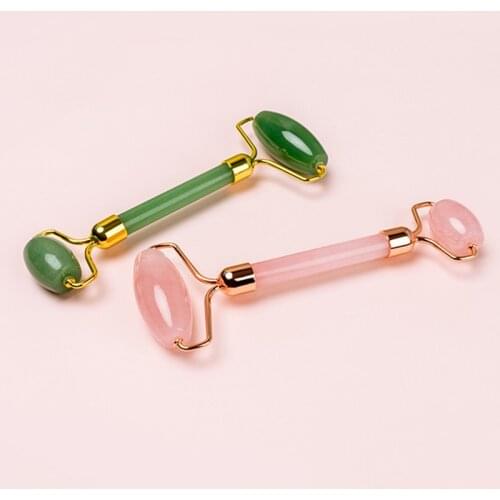 Facial Massage Roller Guasha Board Double Heads Natural Jade Stone Face Lift Body Skin Relaxation Slimming Beauty Neck Thin Lift