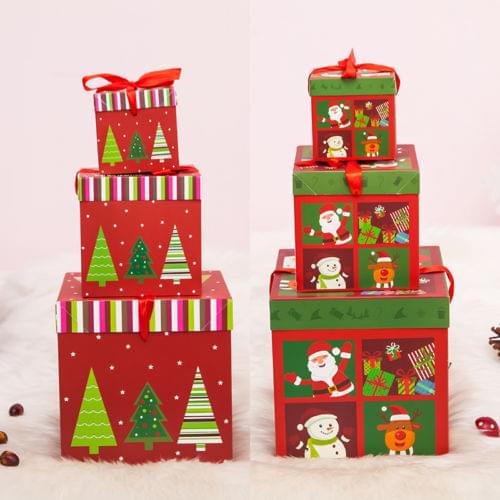 Eve Xmas Decor Present Case Candy Wrapping Bag Christmas Paper Gift Box New Christmas Series Gift Boxes Printed Cardboard
