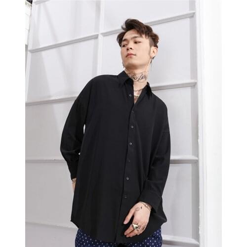 New mens long sleeve shirt niche Yoji Yamamoto dark design shirt minimalist casual top