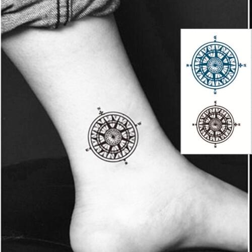 SHNAPIGN Compass Flash Tattoo Hand Sticker 10.5*6cm Small Waterproof Henna Beauty Temporary Body Sticker Art FREE SHIPPING