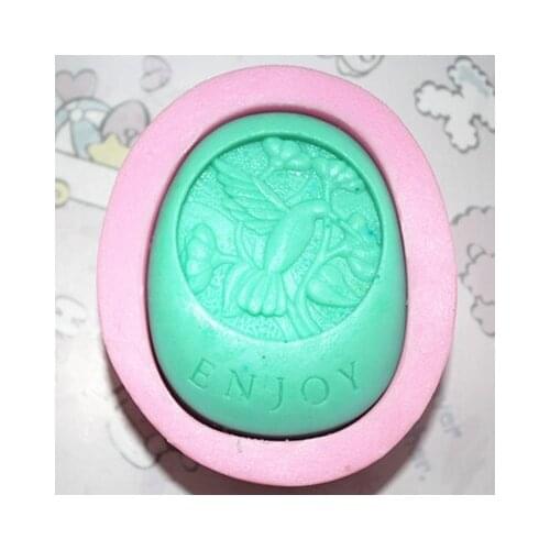 Silicone soap mold C298 Hummingbird oval shape Handmade cake chocolate clay mould wholesale mould tools