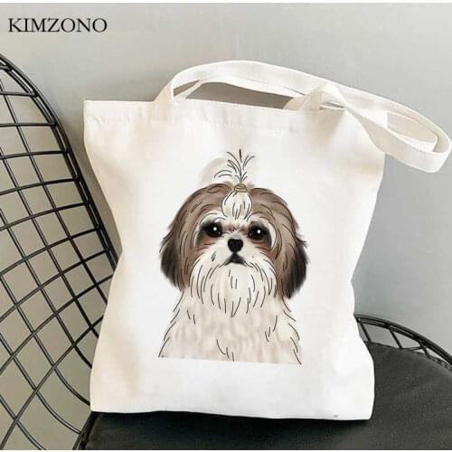 Shih Tzu Mom shopping bag grocery eco tote cotton bag shoping ecobag sacola cabas