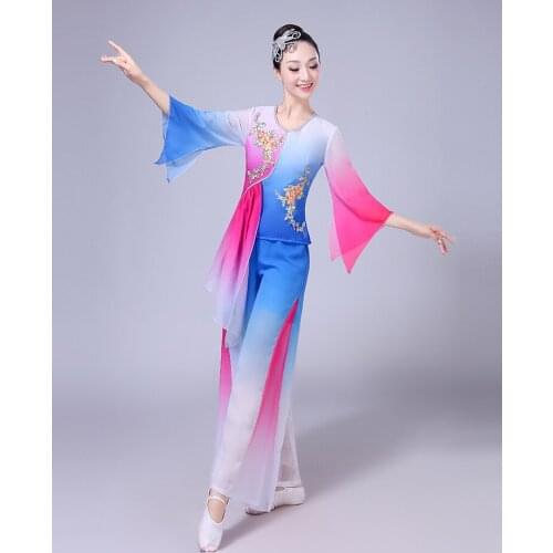 Traditional Dance Women National Oriental Dance Costumes Elegant Ancient Yangko Dance Costume Women Classical Fairy Dancewear