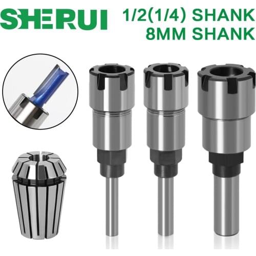 1/4" 8mm 1/2" Shank Router Bit Extension Rod Collet Engraving Machine Extension Milling Cutter for Wood