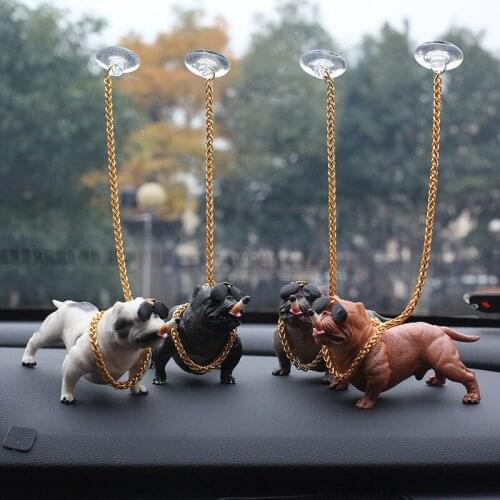 Car Decoration Simulation Bully Dog Doll Decor Auto Interior Accessories Ornaments Car Accessories Interior Cute Christmas Gift