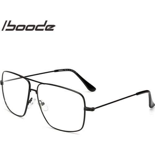 Iboode Vintage Gold Metal Glasses Frame Women Men Anti-blue Light Classic Square Optical Lens Eyewear Spectacle Unisex Sunglass