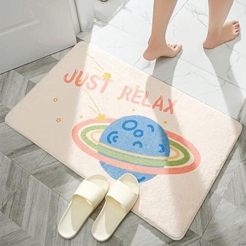 Absorbent Floor Mats Simple Small Fresh and Cute Non-slip Mats At The Entrance of The Bathroom Entrance Door Rainbow Mats