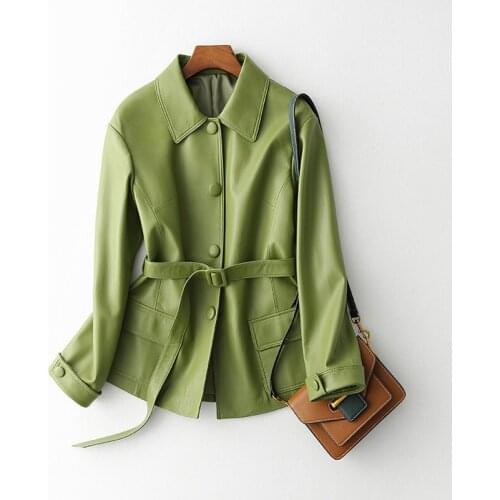 2020 Genuine Leather Jacket Women Korean Sheepskin Coat Spring Autumn Womens Real Leather Jackets Chaqueta Mujer 6208 KJ5560