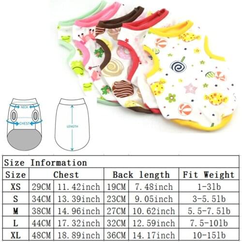 Pet Dog Vest Summer Cotton Clothes Puppy Shirts T shirt Cat Vests Cartoon Costume Clothing for Small dog Chihuahua DOGGYZSTYLE