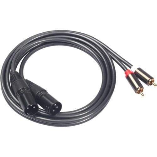 1.5M 5Ft Dual Rca Male to Xlr Male Cable 2 Xlr to 2 Rca Plug Adapter Hifi Stereo o Extension Cable for Microphone Speaker