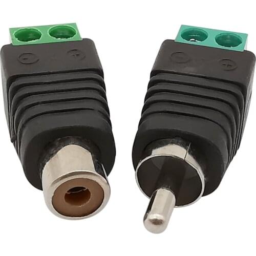 10Pcs/lot RCA Terminal Block RCA Male Plug & RCA Female Jack Adapter RCA AV Screw Video Wire Cable Connector