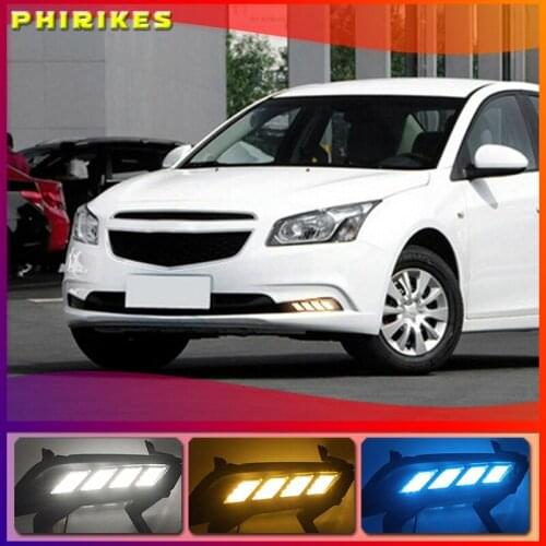 2PCS For chevrolet cruze 2015 LED DRL Daytime Running Light Daylight with turn signal lamp
