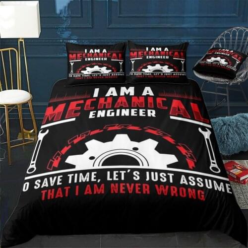I am a Mechanical Engineer Duvet Cover Comfortable Quilt Home Decora Design Universal Bedding Set Bedclothes+Pillowcase 3pcs