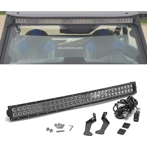30 inches 180W Curved LED Light Bar with Rocker Switch Wiring Kit and Below Roof Mounting Brackets For POLARIS RZR XP 1000 900