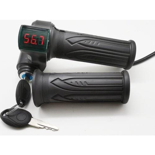 12-99V Battery Voltage Indicator Digital Ebike Twist Throttle with Key Switch for electric scooter tricycle bicycle MTB ATV part