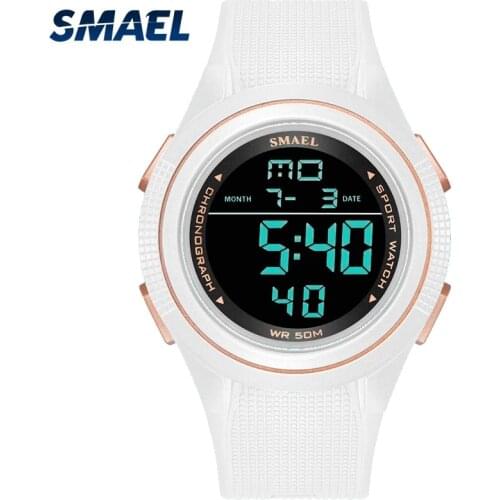 SMAEL digital Mens Electronic Watch, Sporty LED Night Light Dial, Waterproof Automatic Update Calendar, Alarm Clock