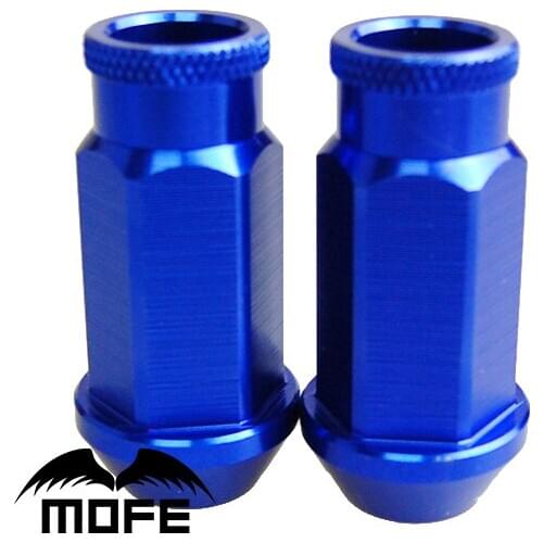 Mofe 20pcs/set 50mm D1 Universal JDM Racing Wheel Lug Nuts M12*1.5 (P:1.5 L:50MM) Blue