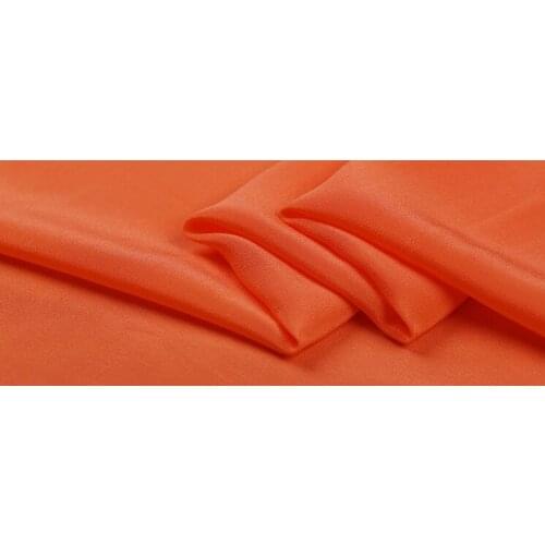 Howmay 100% pure silk fabric crepe de chine 12m/m 45" 114cm orange 80# for womens dress tank or camisole