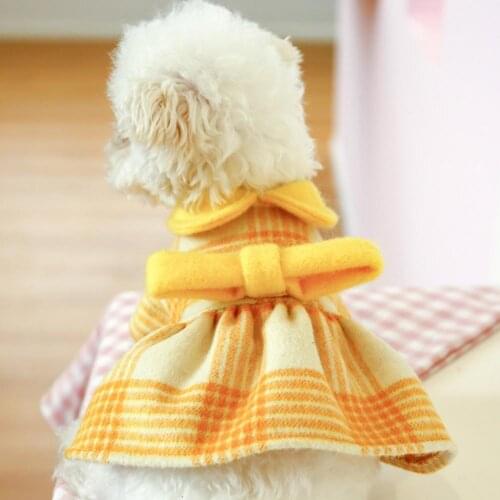 80%HOTPuppy Skirt Bow-knot Design Casual Pullover Cat Dog Winter Warm Dress for Autumn