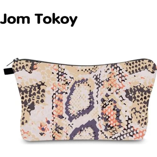 Jom Tokoy Cosmetic Bag Printing Serpentine Personalised Makeup Bags Organizer Bag Women Beauty Bag HZB997