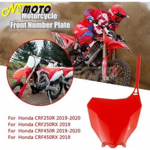 Red White Black Enduro Motocross Dirt Bike Plastic Front Number Plate For Honda CRF250R CRF450R CRF250RX CRF450RX 2017-2019 2020