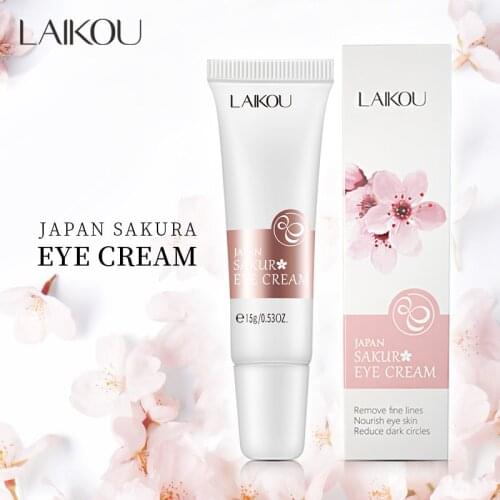 LAIKOU Sakura Essence Extract Eye Cream Anti-Aging Firming And Smooting Wrinkles Anti-Puffiness Dark Circle Brighten Eyes Skin