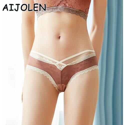 AIJOLEN Summer New Sexy Lace Panties, Lightweight Panties Cross Straps, Hip-lifting Panties Mid-waist Breathable Womens Briefs