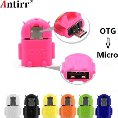 Mini Robot Shape Android Micro USB To USB 2.0 Converter USB OTG Cable Adapter for Tablet PC for Samsung Galaxy S3 S4 S5 Xiaomi