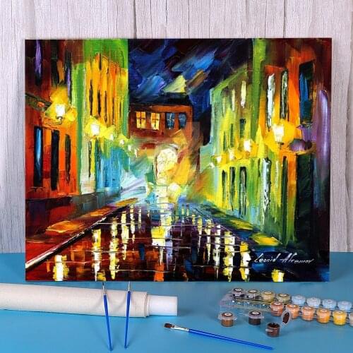 Selective Night DIY Paint By Numbers Kit Oil Paints 50*70 Canvas Painting New Design For Adults For Wholesale