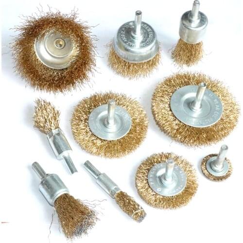4pcs 1"2inch/3"/4" Wire Wheel brush Cup & End Brush Set for Drill shank 1/4" For removing paint Derust and cleaning