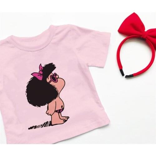 New Year Costume 2021 Girls Summer T Shirt Baby Boy Tops Mafalda Print Toddler Tees Unisex Kids Girl T Shirt Short Sleeve Vogue
