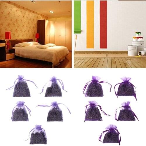 5Pcs Real Lavender Organic Dried Flowers Sachets Buds Bag Fragrance Air Fresher Car Home Decor