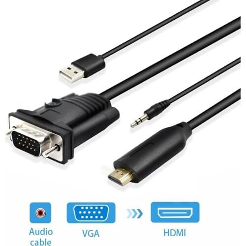 VGA to HDMI adapter With Audio Support 1080P For PC Laptop to HDTV Projector Video Audio Converter vga hdmi converter