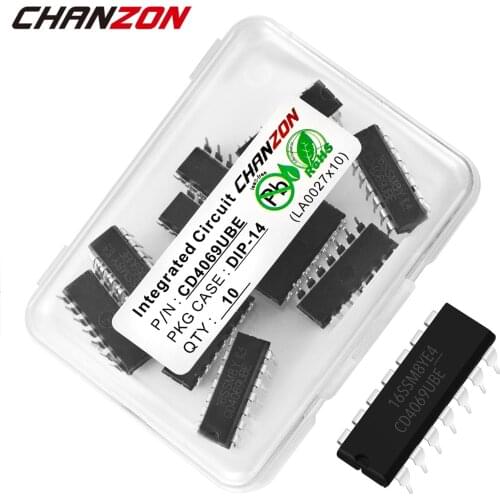 10PCS CD4069UBE DIP CD4069U CD4069BE CD4069 4069 DIP14 Integrated Circuit Semiconductor New and Original IC Chipset