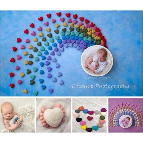 Coconut Newborn photography Props Heart wool Felthandmade DIY bebe photography accessories crafts materials