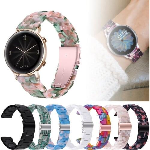 20mm Resin Strap for Huawei watch GT2 42 Metal Buckle Wrist Bracelet For Honor magic 2 42/ES Smart watch Replacement Accessories