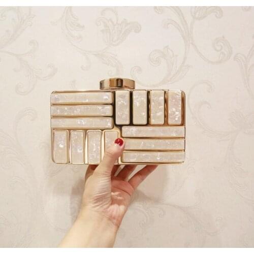 Luxury Brand Design Acrylic Decoration Clutches Women Evening Bags Party Wedding HandBag Chain Crossbody Purses female Wallet