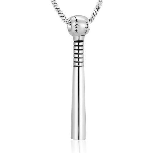 Sport Cross Cremation Jewelry Baseball Bat Urn Necklace for Ashes Keepsake Memorial Cremation Necklace for Boy